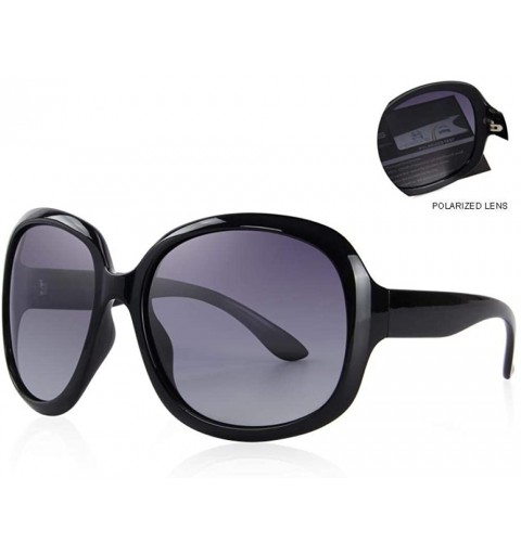 Oversized DESIGN Women Retro Polarized Sunglasses Lady Driving Sun Glasses 100% C01 Black - C05 Brown - CO18XE9DO3U $11.20