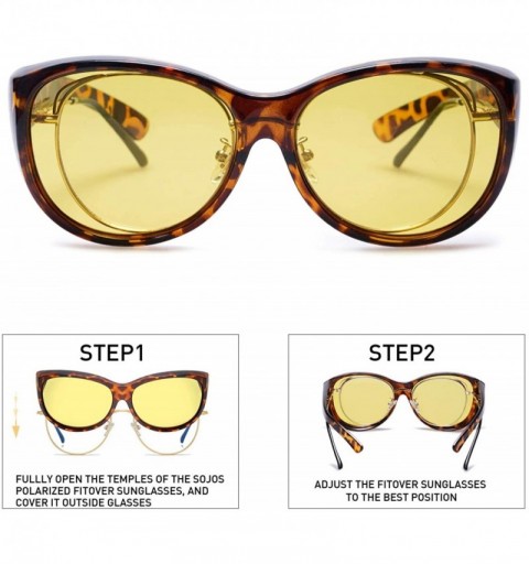 Sport Fitover Sunglasses for Women Polarized UV Protection SJ2108 - C5 Yellow Tortoise Frame/Night Vision Lens - CM194A62689 ...