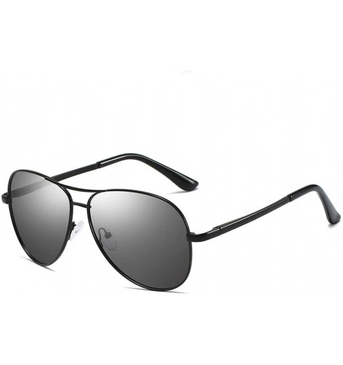 Goggle Polarized Sunglasses Men Polarized Sunglasses for Driving Eyeglasses for Famale Black Silver Frame - CO194OU4ZI7 $34.41