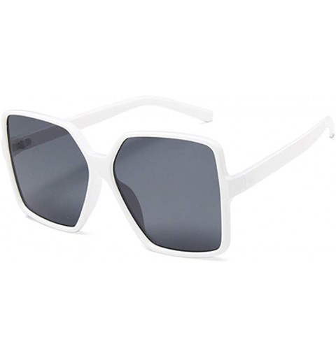 Wayfarer Sexy Leopard Oversized Square Sunglasses Big Frame Sunglasses Women UV400 Silver Gradient Eyewear - C7 White.gray - ...