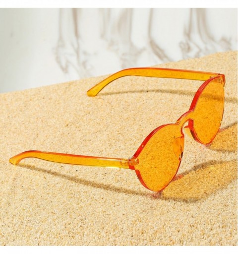 Rimless One Piece Design Rimless Sunglasses Ultra-Bold Colorful Mono Block - Yellow - CB18DRL46D0 $11.89