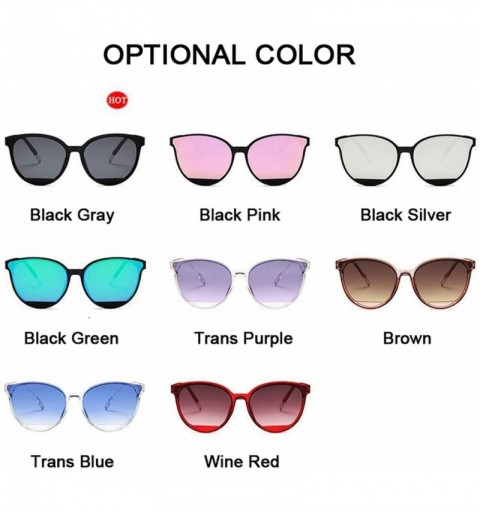 Aviator Red Women Sunglasses Female Vintage Luxury Plastic Brand Designer Cat Eye Sun Glasses UV400 Fashion - Black Green - C...