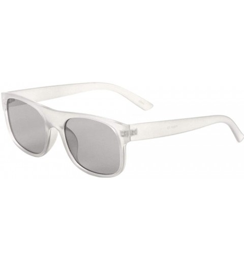 Square Round Edges Classic Flat Round Square Sunglasses - Grey Crystal - CH197XCILXD $15.90