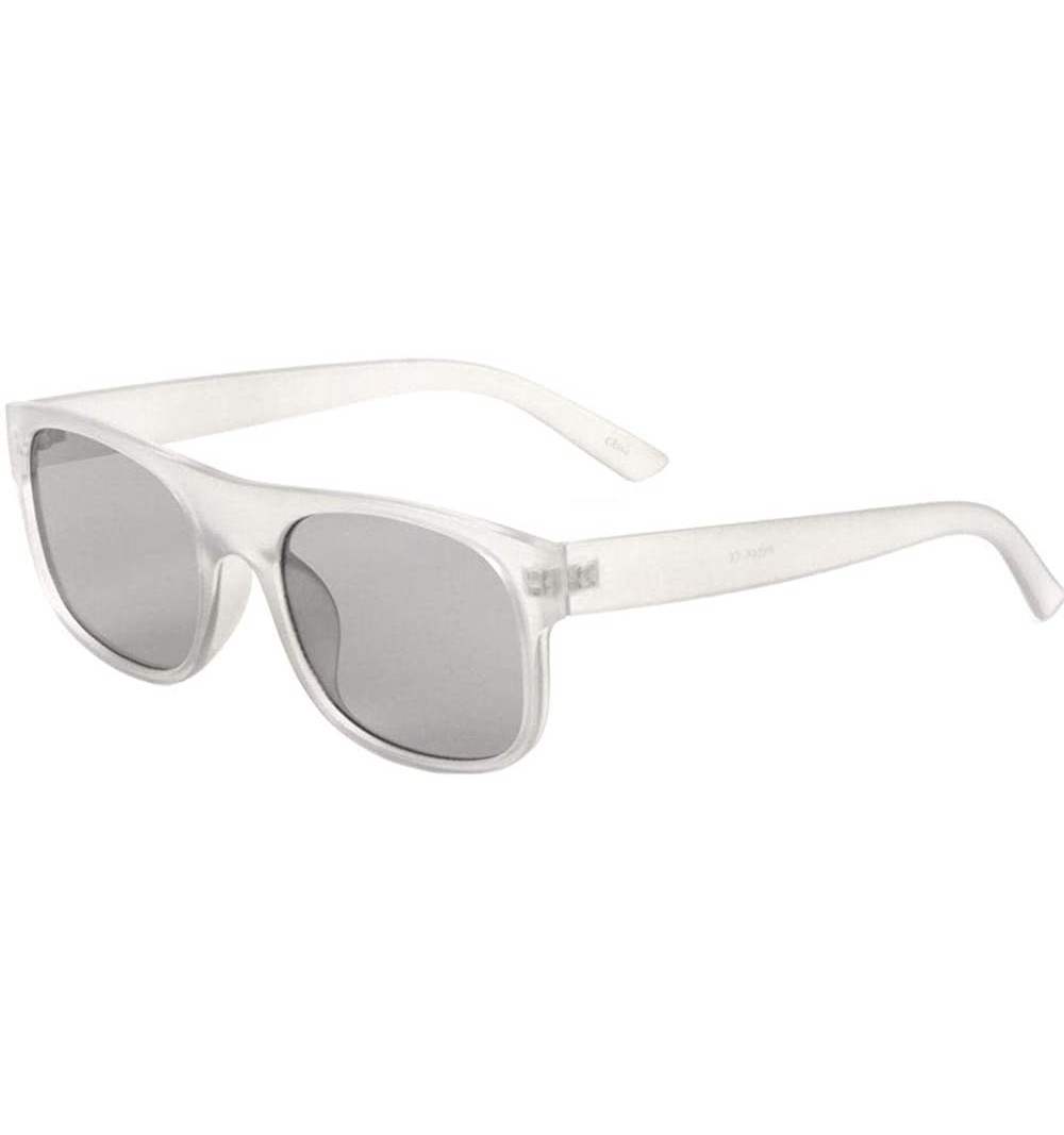 Square Round Edges Classic Flat Round Square Sunglasses - Grey Crystal - CH197XCILXD $15.90