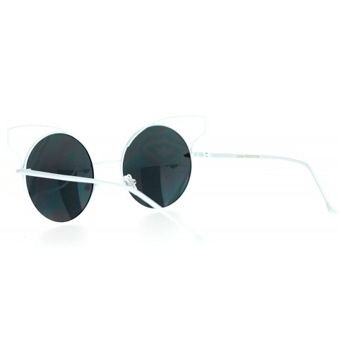 Round High Fashion Sunglasses Womens Wire Metal Round Cateye Shades - White - C1188AM5SA4 $11.88