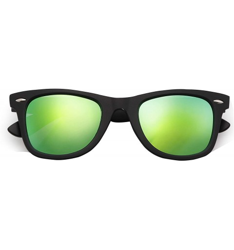 Oversized Stylish 80th Retro Unisex Polarized Sunglasses UV400 Classic Vintage Chic - Black-ice Green - C518DUUNCSO $8.62