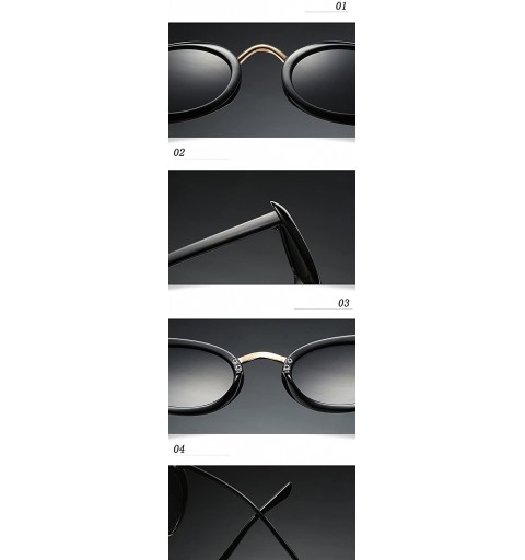 Square Eyewear Oval Retro Vintage Sunglasses Clout Goggles Fashion Shades - C1 - CL1807DIO2Q $7.77