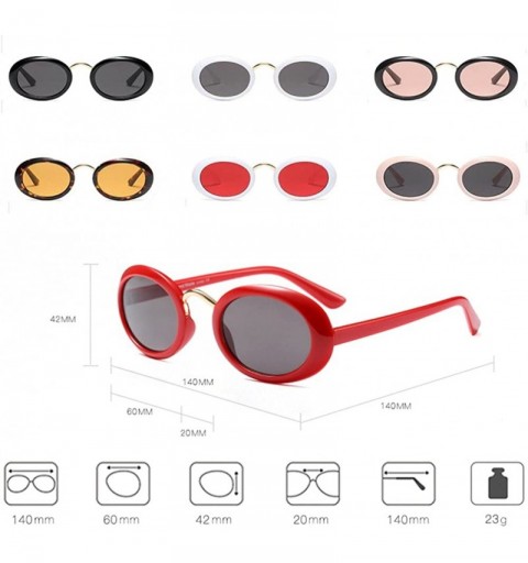 Square Eyewear Oval Retro Vintage Sunglasses Clout Goggles Fashion Shades - C1 - CL1807DIO2Q $7.77