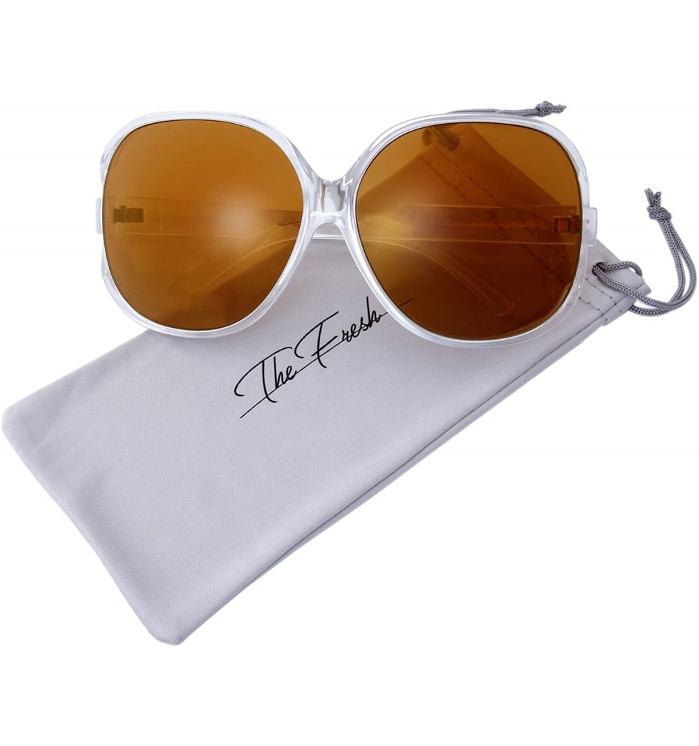 Wrap Fashion Jackie O Shiny Crystal Frame Mirror Lens Sunglasses Gift Box - 10-crystal - CZ1867D9L5D $8.12