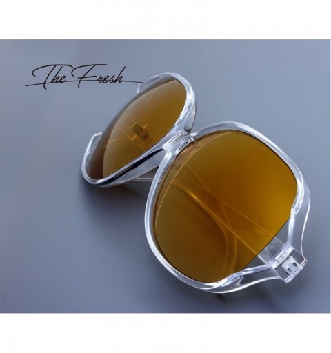 Wrap Fashion Jackie O Shiny Crystal Frame Mirror Lens Sunglasses Gift Box - 10-crystal - CZ1867D9L5D $8.12