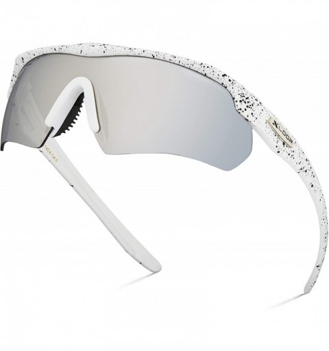 Shield Junior Teen Boys Age 12-18 Sunglasses Baseball Cycling Running Sports - White - Silver Mirror - CX1252TKVSV $8.98