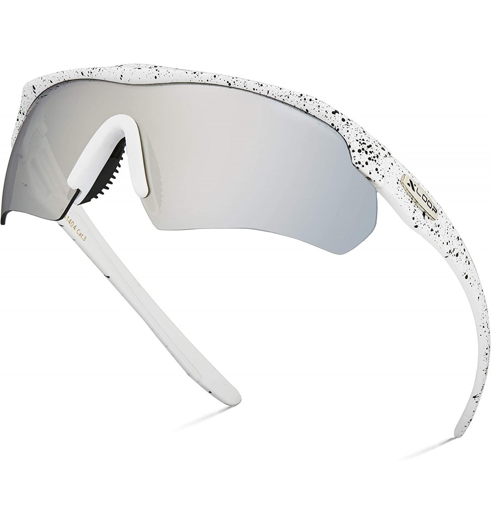 Shield Junior Teen Boys Age 12-18 Sunglasses Baseball Cycling Running Sports - White - Silver Mirror - CX1252TKVSV $8.98