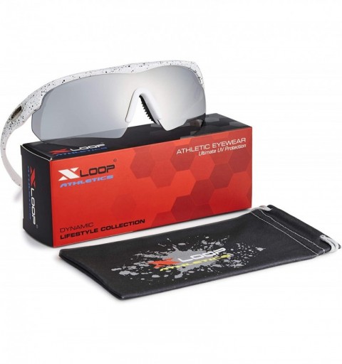 Shield Junior Teen Boys Age 12-18 Sunglasses Baseball Cycling Running Sports - White - Silver Mirror - CX1252TKVSV $8.98