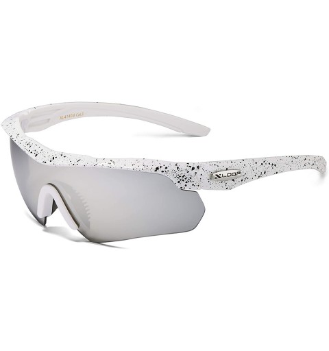Shield Junior Teen Boys Age 12-18 Sunglasses Baseball Cycling Running Sports - White - Silver Mirror - CX1252TKVSV $8.98