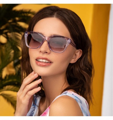 Square Mila Designer Fashion Womens Sunglasses - Lavender - CW18Y24H7CY $38.80