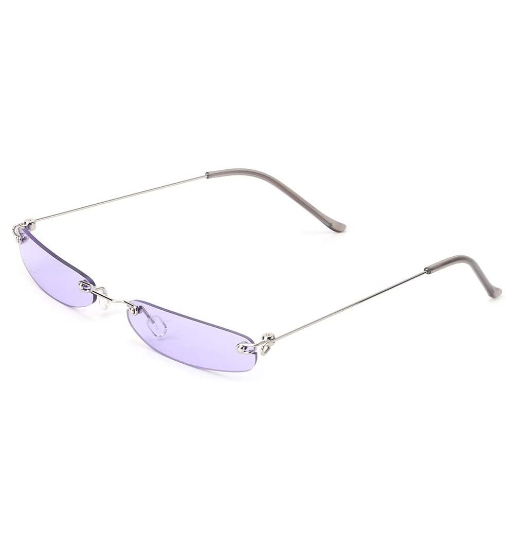 Rimless 2019 Chic Sunglasses Vintage Fashion Small Lens Women Men UV400 Brand Designer - 3 - CA18X2IWW8A $8.19