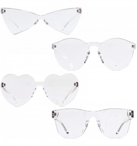 Wayfarer Oversized Square Candy Colors Glasses Rimless Frame Unisex Sunglasses Elton John - Transparent 6 Pack - C318L7NMG49 ...