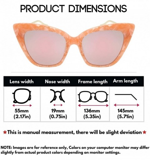 Cat Eye Designer Handmade Acetate Cat Eye Frame Sunglasses with Quality UV CR39 Lens Gift Package Included - CS18QW4RC9X $35.84