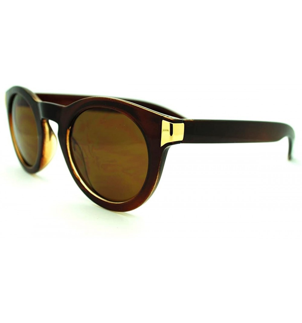 Round Round Keyhole Sunglasses Womens Retro Chic Stylish Fashion Shades - Brown - CS11E8537UP $8.12