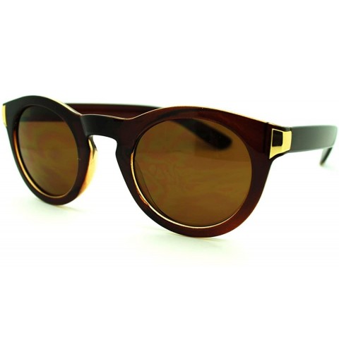 Round Round Keyhole Sunglasses Womens Retro Chic Stylish Fashion Shades - Brown - CS11E8537UP $8.12