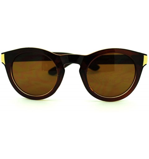 Round Round Keyhole Sunglasses Womens Retro Chic Stylish Fashion Shades - Brown - CS11E8537UP $8.12