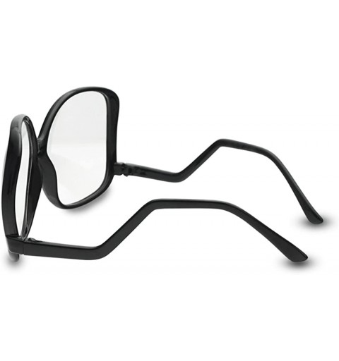 Butterfly XL Oversize Plastic Square Swan Drop Temple Vintage Butterfly Eye Sun Glasses - Black - CX187K2GA9R $17.43