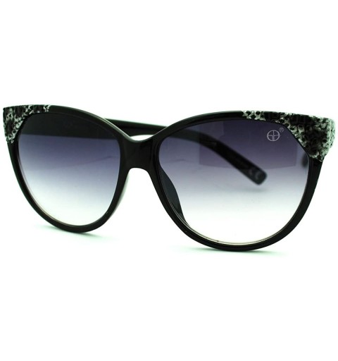 Butterfly High Fashion Sunglasses Womens Round Butterfly Frame Designer Quality - Black Silver - CV11E9RWOOH $13.14