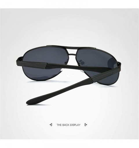 Semi-rimless Fashion Retro Biker Oversized Polarized Sunglasses for Men and Women ABS - Black - CI18ZXEDNN5 $13.64