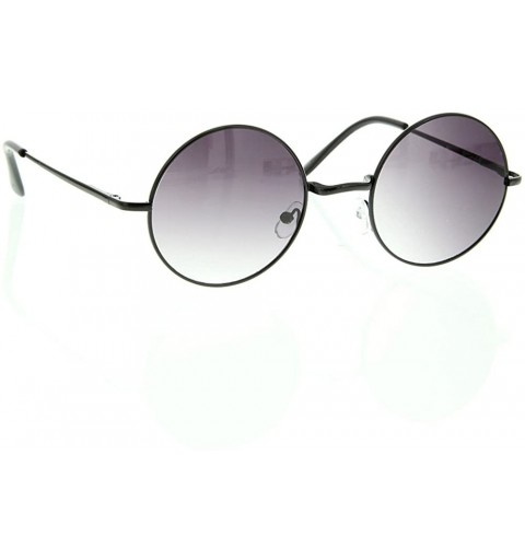 Round Retro-Vintage Style Lennon Inspired Round Metal Circle Sunglasses Teashade - Black Frame Gradient Lens - CM11CNFKP2F $1...