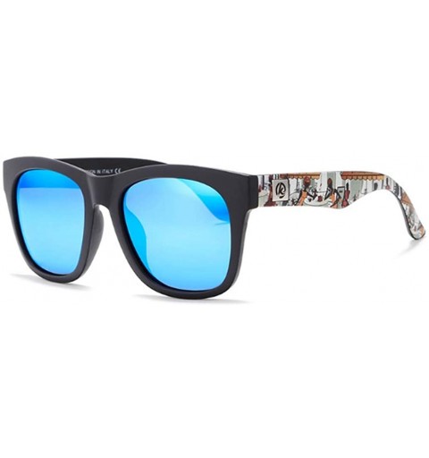 Goggle Colourful Printed Sports Sunglasses Male/Female Polarizing Sunglasses Outdoor Beach Sunshades - Blue - CC18YR45WKI $27.92