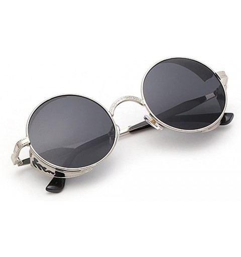 Round Sunglasses for Men Women Steampunk Glasses Vintage Round Sunglasses Metal Sunglasses Circle Eyewear Punk - CN18QW6YAN4 ...