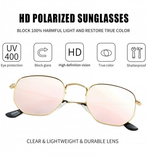 Square Small Round Polarized Sunglasses for Men Women Mirrored Lens Classic Circle Sun Glasses - C2192026LTR $17.74