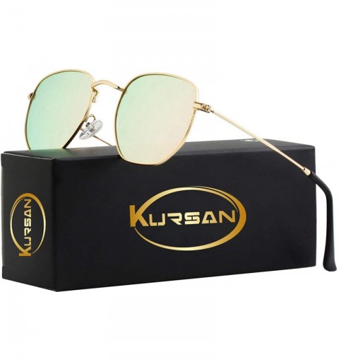 Square Small Round Polarized Sunglasses for Men Women Mirrored Lens Classic Circle Sun Glasses - C2192026LTR $17.74