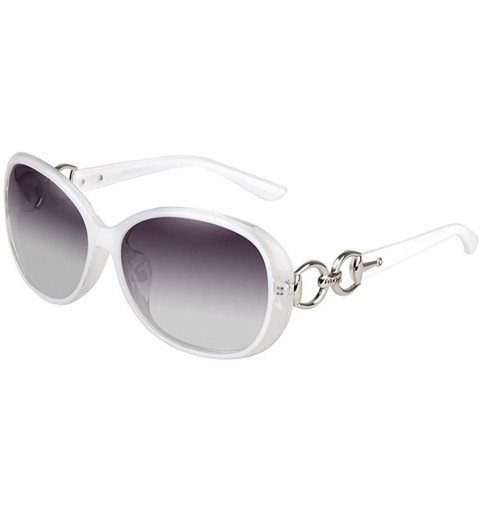 Oversized Stylish Lady Oversized Sunglasses Retro Plastic Frame Glasses Polarized Eyewear - White - CB127YAUHWZ $9.29