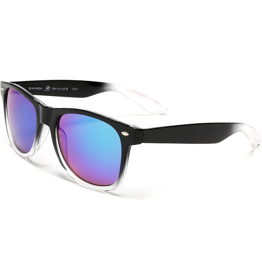 Square New Vintage Horned Rim Sunglasses - Blue - CJ12E0DXK6F $10.88