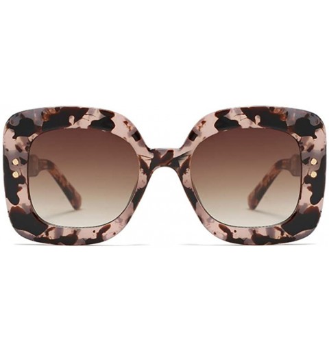 Rectangular Designer Vintage Retro Square Sunglasses for Women Thick Rim Plastic Frame UV400 - Tortoise Pink - CK1963ZH68L $1...