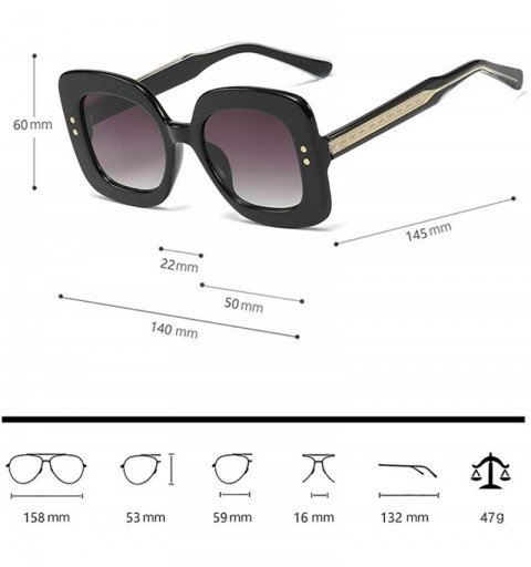 Rectangular Designer Vintage Retro Square Sunglasses for Women Thick Rim Plastic Frame UV400 - Tortoise Pink - CK1963ZH68L $1...