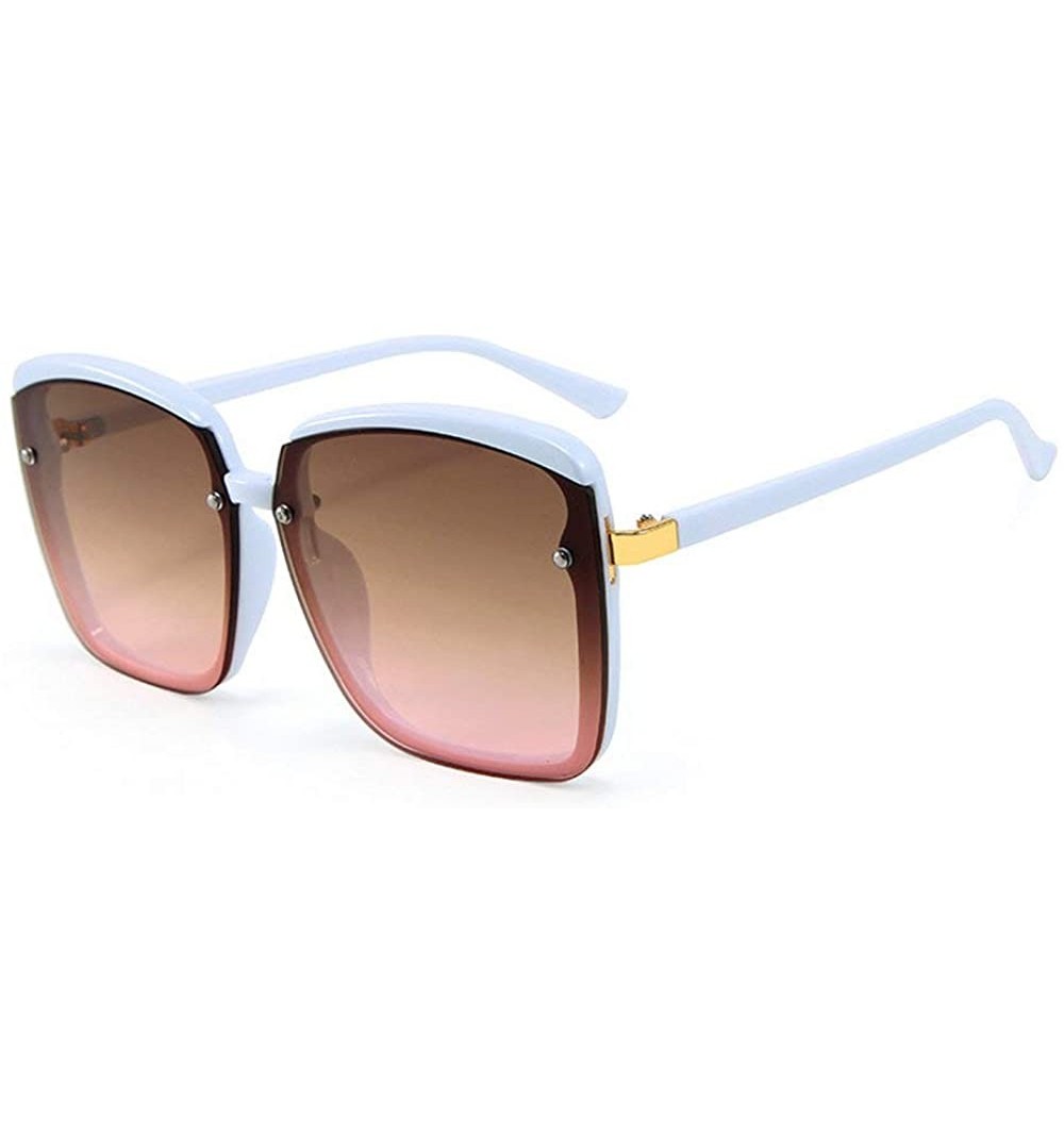 Goggle 2019 New Retro Square Female Sunshade glasses Fashion Full Frame Ultralight Mens Goggle - White - C118Y698MRW $13.59