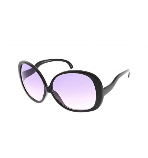 Oval Big Huge Oversized Vintage Style Sunglasses Retro Women Celebrity Fashion - Black-n-purple - CD190Z88973 $24.14