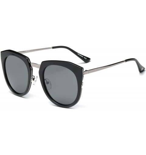 Goggle Women Oversize Cat Eye Fashion Sunglasses - Black - C618WR9SYL5 $16.68