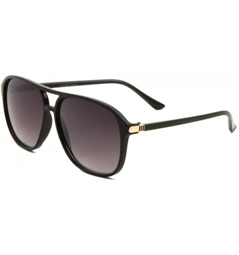 Aviator Flat Top & Lens Thin Temple Modern Rounded Aviator Sunglasses - Smoke - CN190ERN9OZ $14.93