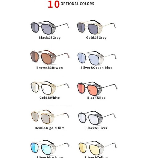 Square Fashion Sunglasses Designer Protection Eyewear - Blue - CQ18A2SMLSG $10.50