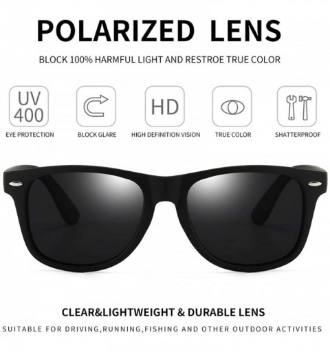 Square Polarized Sunglasses For Men Women Retro TR90 Frame Square Shades Vintage BRAND DESIGNER Classic Sun Glasses - CW12I2W...