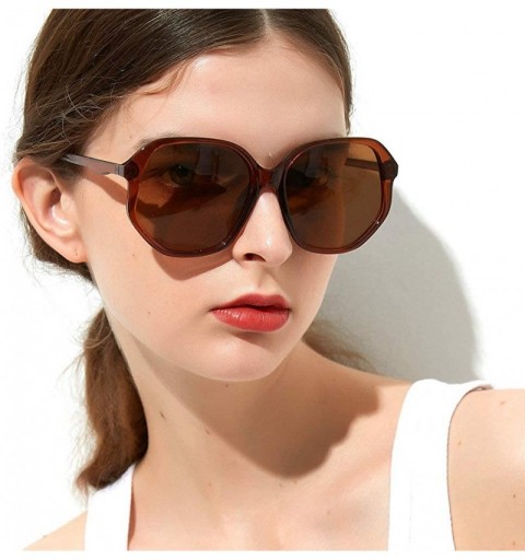 Square Retro new fashion luxury candy color square brand designer ladies sunglasses - Brown - CW18M0MECO7 $9.37