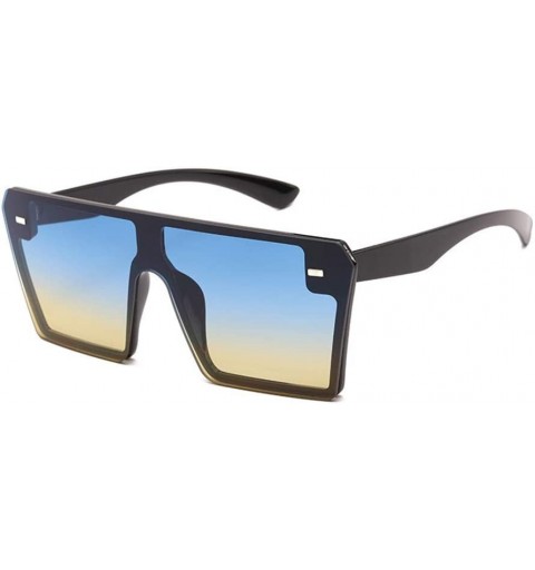 Square Oversize Square Sunglasses Women Fashion Flat Top Gradient Sun Glasses Men Rimless Large Frame Oculos - 1 - CL18QY35CA...