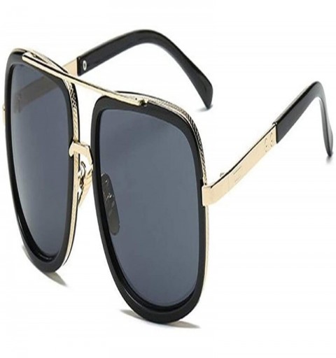 Square Fashion Big Frame Sunglasses Men Square Fashion Glasses for Women Retro Sun Glasses Vintage - 1 - CV18R9LENMA $60.10