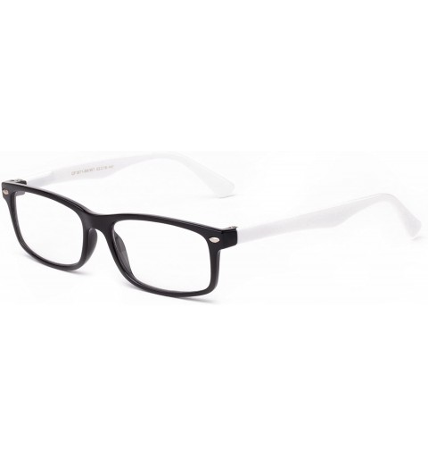 Rimless Unisex Translucent Simple Design No Logo Clear Lens Glasses Squared Fashion Frames - Black/White - C112JQW6O77 $8.83