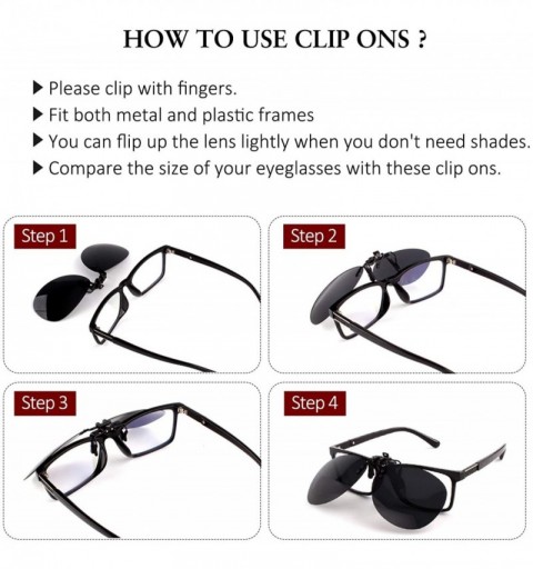 Aviator Clip-on Flip Up Polarized Rimless Pilot Sunglasses Over Prescription Glasses for Men Women - CW18N9HS0AN $12.51