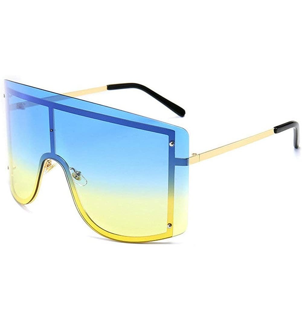 Goggle Fashion Oversize Sunglasses Gradient Glasses - Blue&green - C8190NZZLR6 $18.01