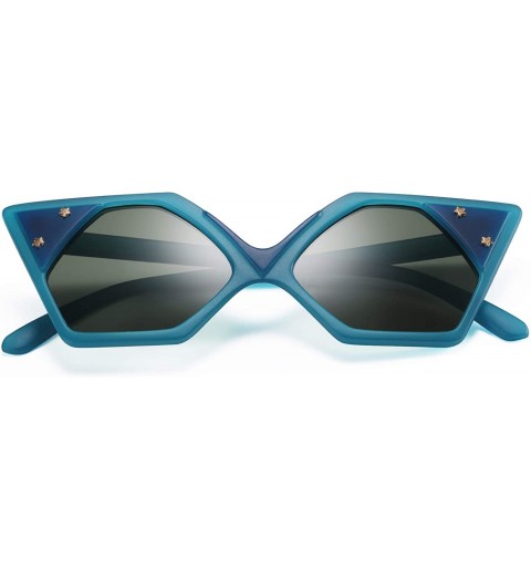 Cat Eye Women Vintage Cateye Sunglasses Cute Square Frame UV400 B2466 - 2 - CP18O6LRXUN $11.04